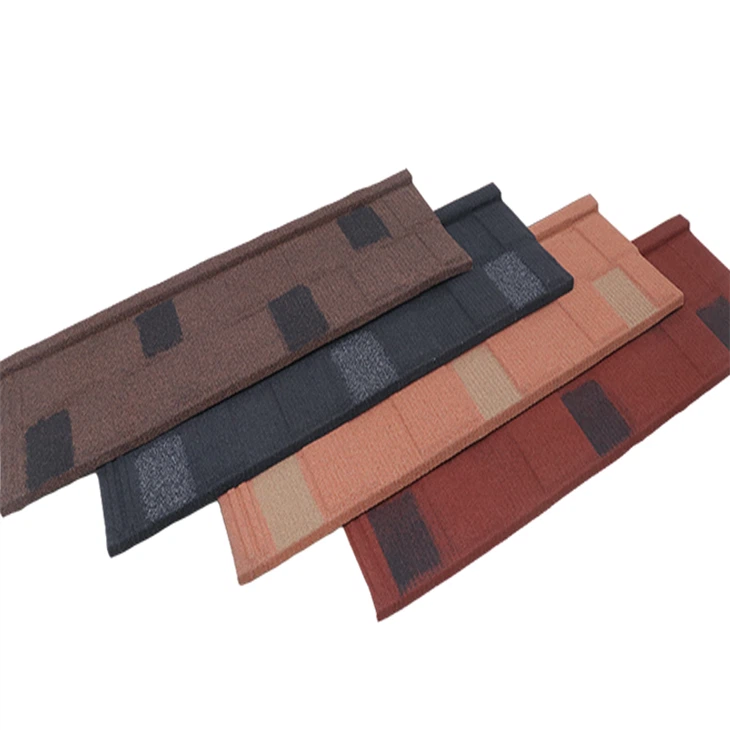 Nelaimėms atspari Afrika pigesnė akmeniu dengta metalinė stogo čerpė Statybinė medžiaga Smėlio danga Plieno stogo lakštas Eurotile malksnas
